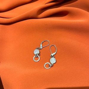 Moonstone sterling silver lever back earrings